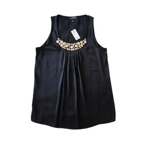 Elegant Black Sleeveless Top with Embellishments